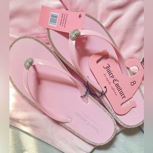 Juicy couture flip flops bling bling pink